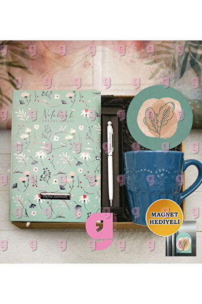 gagga Kişiye Özel Desenli Defter & Kişiye Özel Toucpen Kalem & Vintage Özel K...