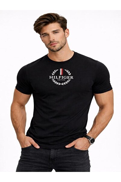 Tommy Hilfiger Global Stripe Archive Crest Logo Slim T-Shirt