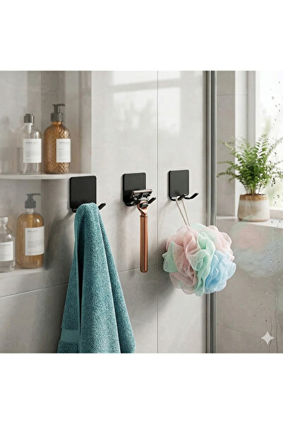 Rustic Edge 3 ADET %100 PASLANMAZ PERMATİK TUTUCU BANYO ASKILIK LİF ASKISI