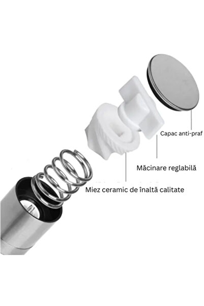 OEM Râșniță de sare și piper 2 în 1, măcinare reglabilă, mecanism ceramic, oțel inoxidabil, SteelMix