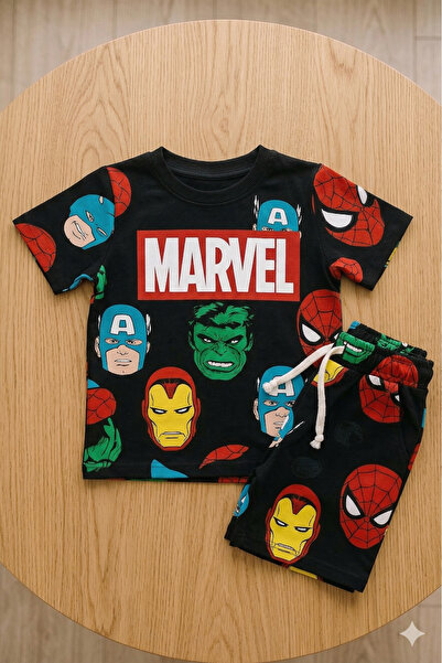 Nimini Kids Letnji šareni heroji za dečake T-shirt seta šortseva