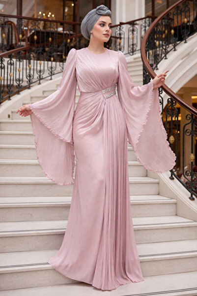 N.S NEVA STYLE - Βραδινό φόρεμα με μανίκια με βολάν 5322PD