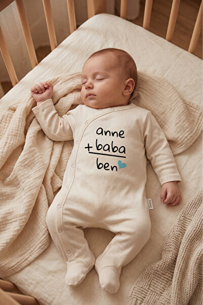 Overoz Baby Boy/Girl Romper with Booties, Mom and Dad Printed Snap Fastener E...