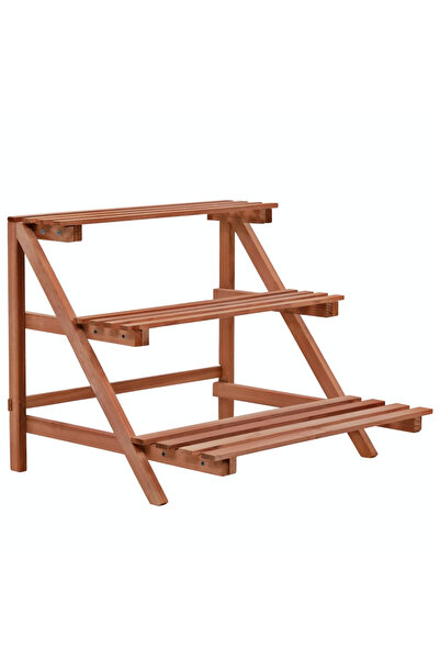 Concept Stativ de plante cu 3 rafturi, lemn de cedru, 48x45x40 cm