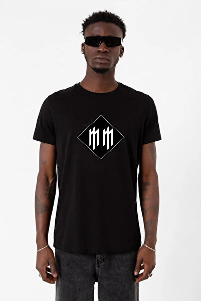 Tshirthane Marilyn Manson mm Logo Black Men's Tshirt