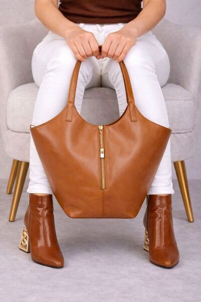 mothers dream حقيبة يد نسائية من الجلد بسحاب أمامي