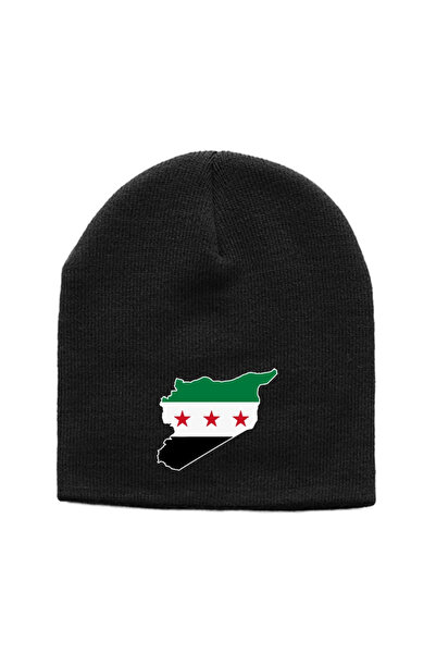 Tshirthane Beretă neagră tricotată cu steag nou sirian