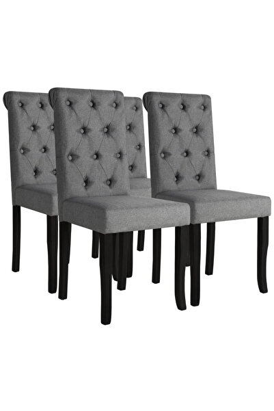 Concept Scaune de bucătărie, 4 buc., gri închis, material textil