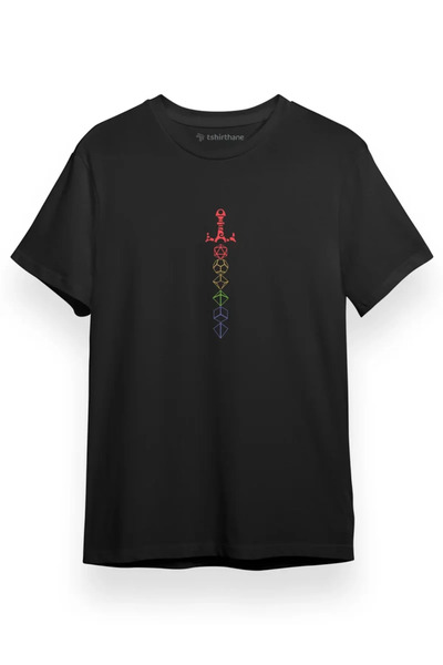 Tshirthane Dungeons And Dragons Rainbow Dice Sword Black Short arm pentru băr...