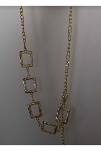 LONCA Lanț cu detalii pătrate, cămașă aurie, jachetă, rochie, pantaloni, centură