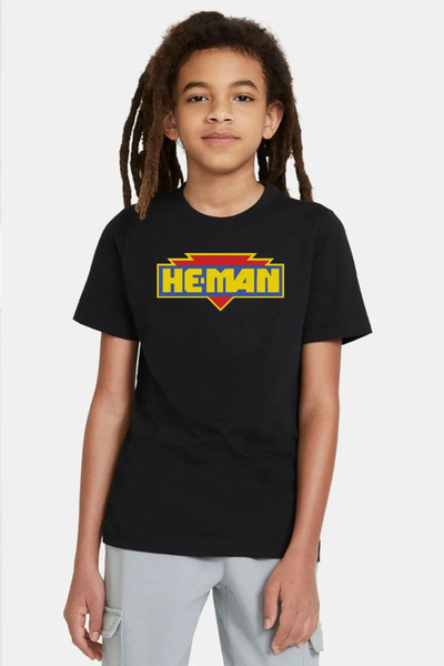 Tshirthane Детска тениска с лого He Man в черна цвят