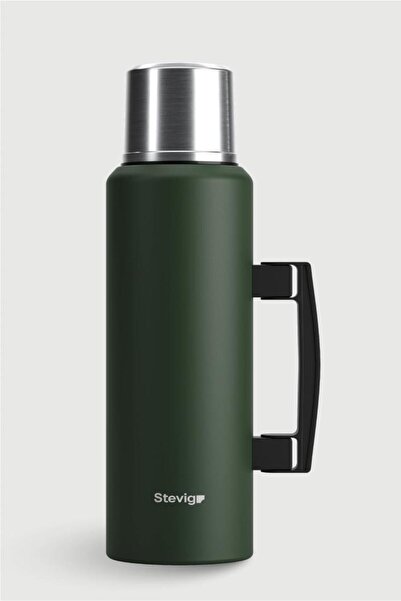 Stevig 4 Camp Klasik Vakumlu Kulplu Çelik Termos 1.5 LT. Green ST-206
