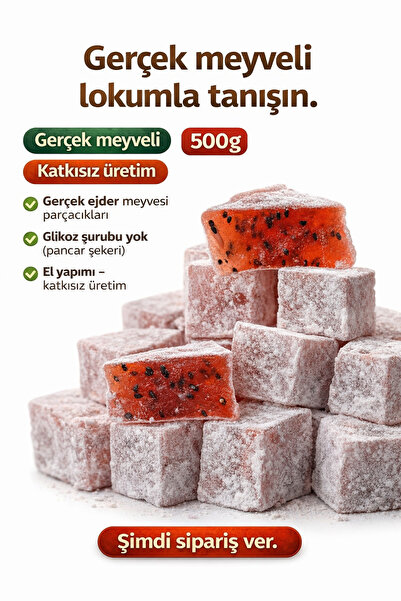 EL YAPIMI Ejder Meyveli Özel Kuş Lokumu (0,5 Kg) | Yarının Köyleri Projesi