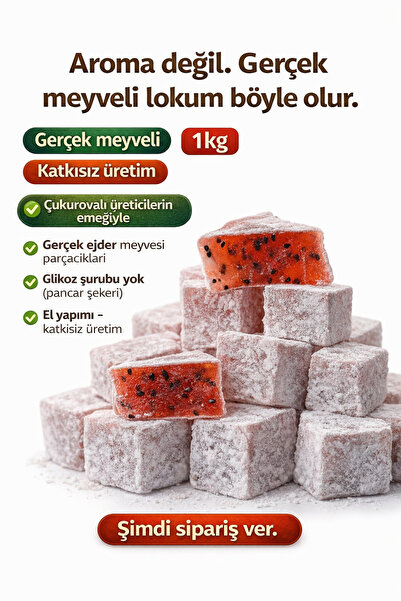 EL YAPIMI Ejder Meyveli Özel Kuş Lokum (1 kg) / Yarının Köyleri Projesi