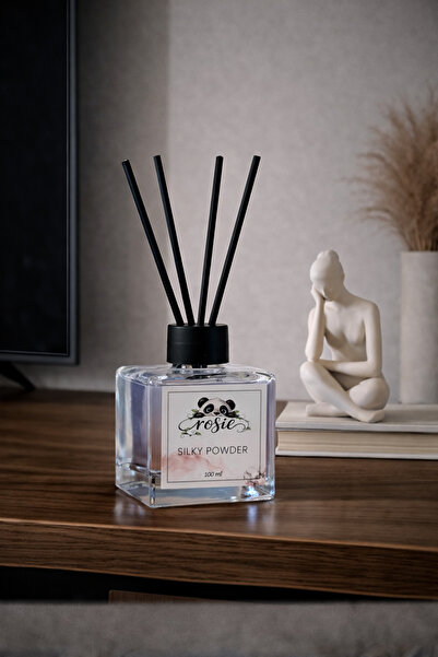 Rosie Pudra Oda Kokusu 100 ml Çubuklu Reed Diffuser | Bebek Pudrası Ferahlığı | Uzun Süre Kalıcı Ev Kokusu