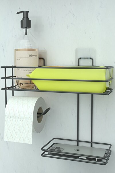 Tuvalet Hijyen Seti Kağıtlık Peçetelik Islak Mendil ve Sıvı Sabun Hazneli