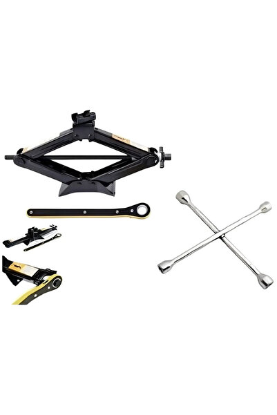 STEEP Araba Kaldırma Krikosu Akordiyon Tip Makas Cırcır Kollu 1.5 Ton Bijon A...