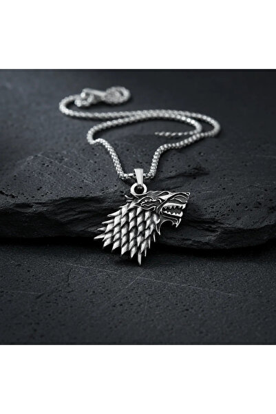 Alooya Game Of Thrones Kurt Gümüş Kaplama Örme Zincir Kolye