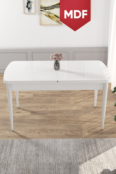 Canisa Kor Serisi 70x114 MDF Beyaz Açılabilir Mutfak Masası
