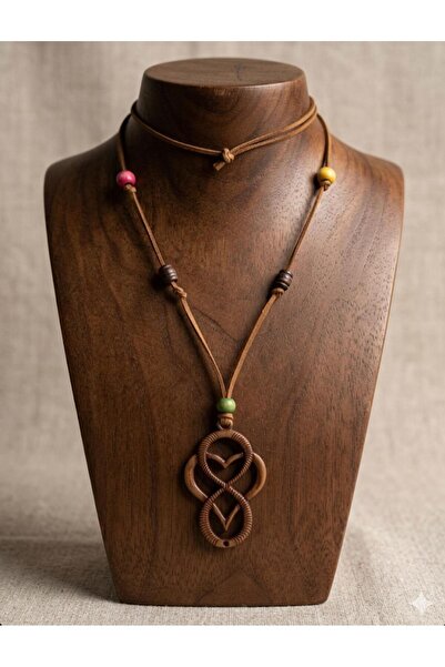 canan dizayn Bohem Sonsuz Kalp Süet İp Otantik Kolye