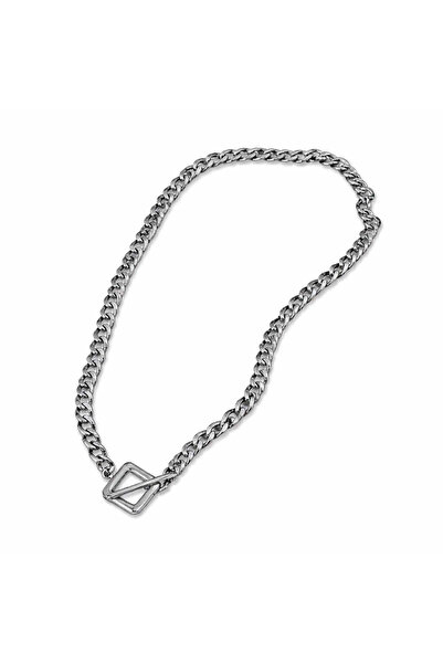 Pursehuit Colier argintiu, oțel inoxidabil, suflat cu aur de 18k, cu zale, Sv...