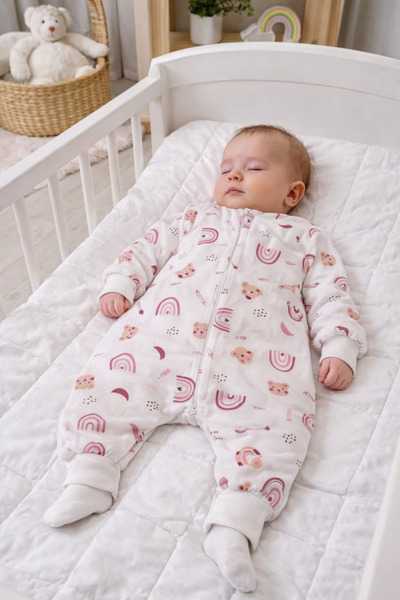 RUKİYE YAVUZ Pamuk Pazen Long Sleeve Winter Children's Baby Sleeping Bag 100%...