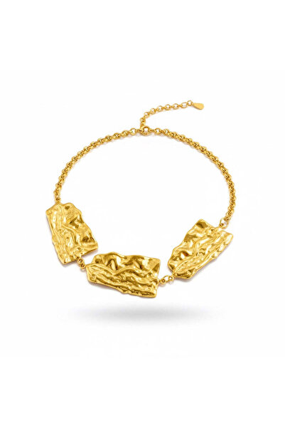 Pursehuit Colier auriu, realizat din oțel inoxidabil, suflat cu aur de 18k, R...