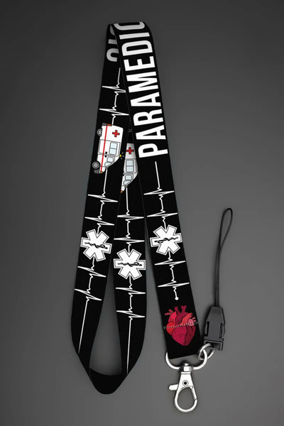 Apptakı Paramedik Sağlıkçı Boyun Askı İpi Yaka Kartı Kimlik Askısı Telefon Ak...