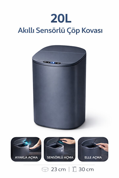 ADEFCO SENSÖRLÜ ÇÖP KOVASI 20L Otomatik Kapak Temassız
