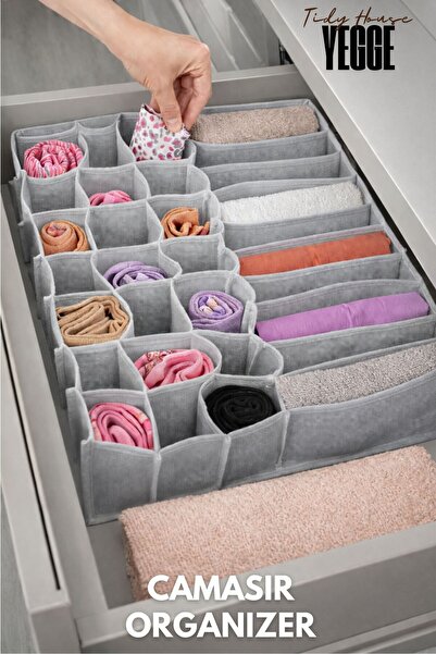 YEGGE Οργανωτής συρταριών με 31 θήκες, οργανωτής με κυψέλες και τσέπες, οργαν...