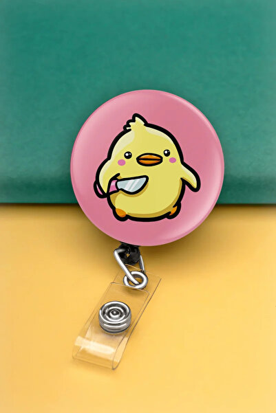 Apptakı Katil Civciv Belalı Civciv Metal Buton Yoyo Yaka Kartığı Kart Tutucu ...