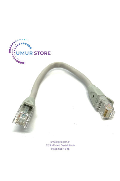 20CM Cat6 Patch Kablo 20 cm Ethernet Kablosu Utp Lan Kablosu Internet Kablosu Gri Renk