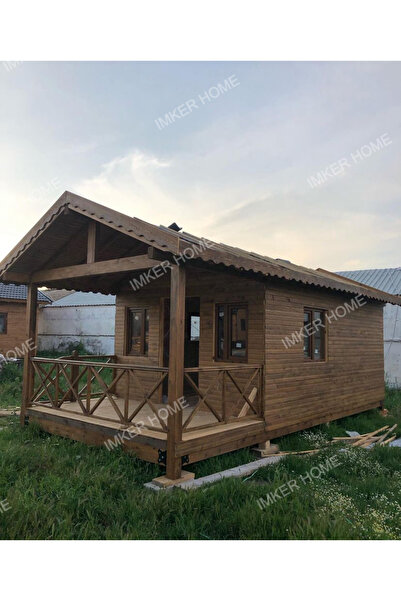 IMKER HOME 24m2 Ahşap Ev Verandalı Kulübe Bungalov Bağ Evi Prefabrik Üretim Y...