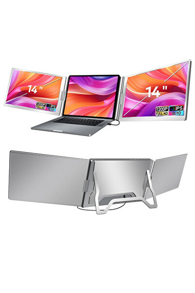 ULTRAX 14″ İkili Taşınabilir Monitör Çoklu Ekran 1200p Notebook Monitör