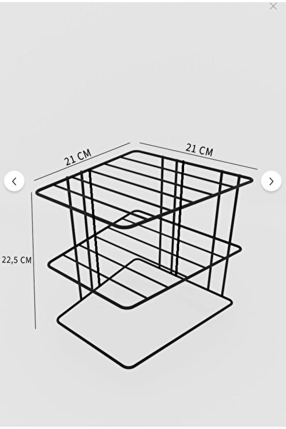 EVA METAL TASARIM Siyah 2 Adet Tabaklık 3 Katlı Dolap Içi Tabak Mutfak Ve Tezgah Düzenleyici Raf.