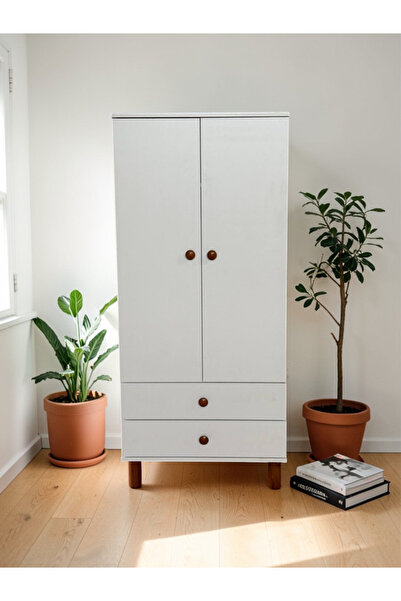 Cozibo Oslo 2 Kapılı 2 Çekmeceli Dolap - Çok Amaçlı Dolap - Giysi Dolabı
