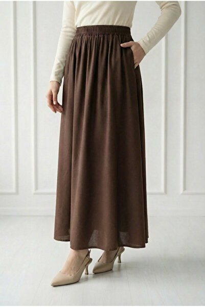BENAHOLL Φούστα με διπλές τσέπες Buğlem-BY5036.1 Ανοιχτό καφέ