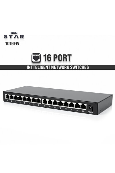 IRONSTAR مفتاح ذكي مدعوم بالذكاء الاصطناعي IRONSTAR 16 منفذ 10/100 إيثرنت سويتش