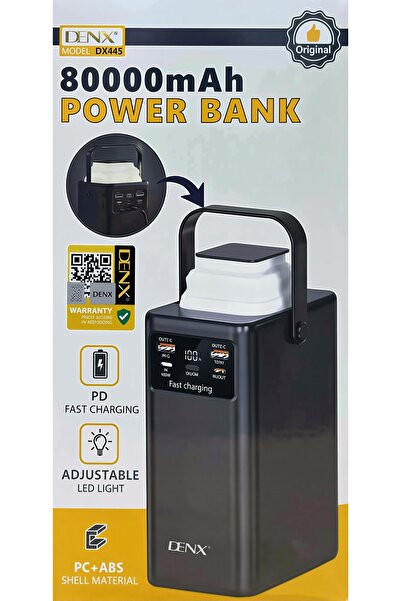 Generic بنك طاقة DENX بسعة 80000 مللي أمبير مع شحن سريع وإضاءة LED، متعدد الم...