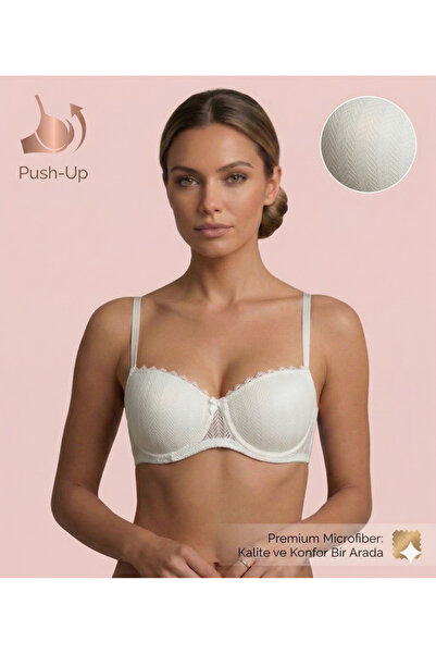 Lavint Homewear fără bretele Sutien push-up din silicon BA fără sârmă KRU, pa...