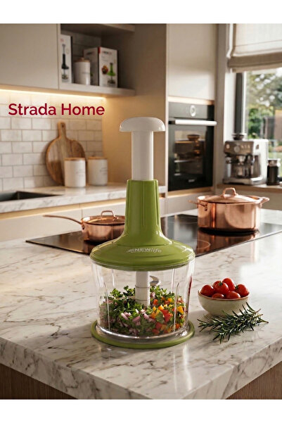New Life Strada Home El Rondosu 1500 ML Paslanmaz Çelik 3 Bıçaklı Doğrayıcı -...