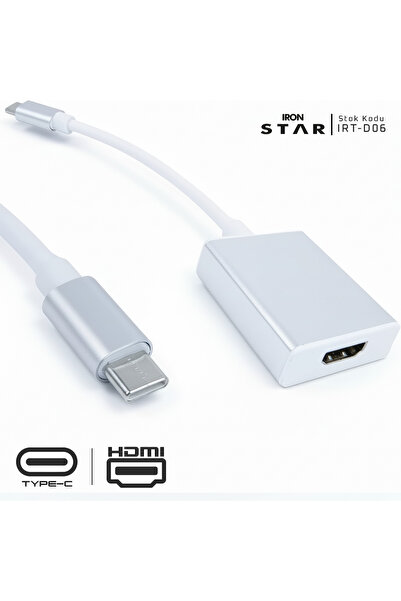 IRONSTAR TYPE-C TO HDMI Laptop Tablet Telefon PC TV Monitör Projeksiyon