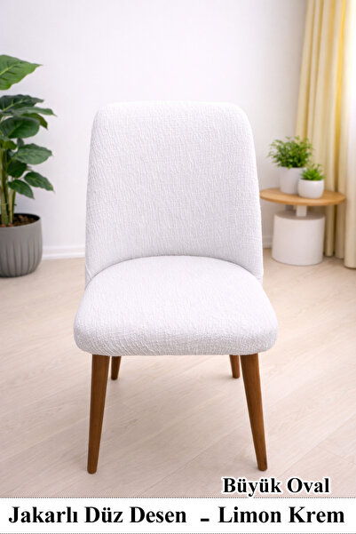 upmall Kaliteli Mutfak Sandalye Kılıfı Büyük Oval Jakarlı Yıkanabilir Streç L...