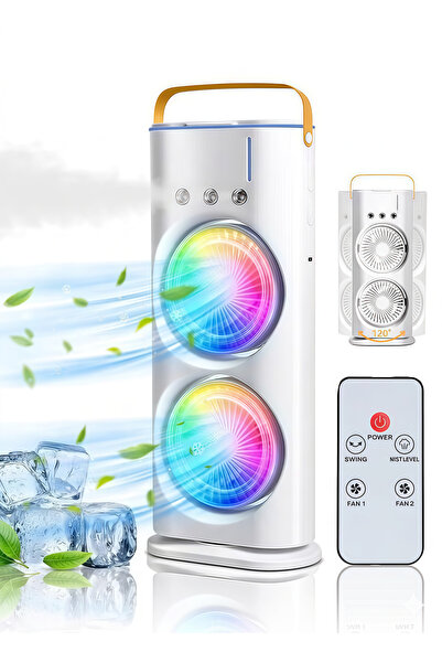 Generic مروحة رذاذ قابلة لإعادة الشحن من دينكس مع جهاز تحكم عن بعد، مروحة برج...