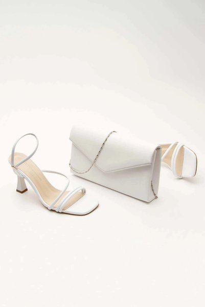 Miss Mitto Women's White Faux Leather Skin Butterfly Buckle Detailed Ankle Ad...