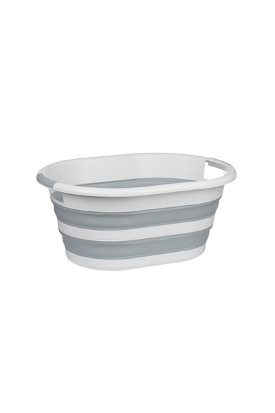 divendi-ro Collapsible litter bin, with handles, capacity 38L, white-grey