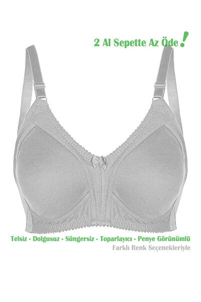 Women's Gray Combed Cotton Wrap Reducer Bra without Lingerie
