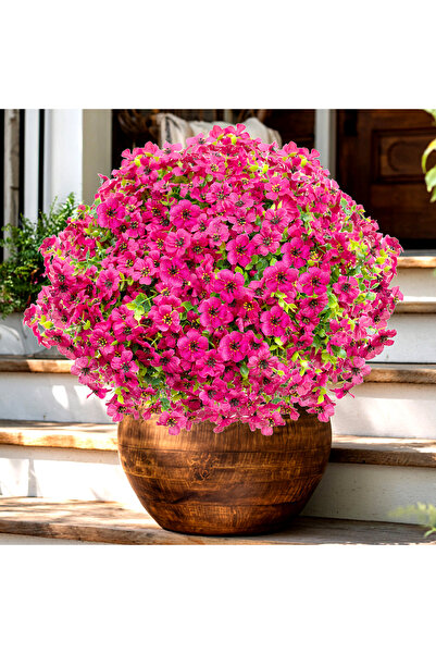 Arkotex Set 8 Buchete Flori Artificiale, ARKOTEX, Rezistente UV, Plastic, Roz...