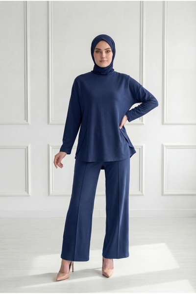 MİHRA STORE Κοστούμι παντελονιού Zennur με ραφές και σκισίματα στα πλαϊνά - M...