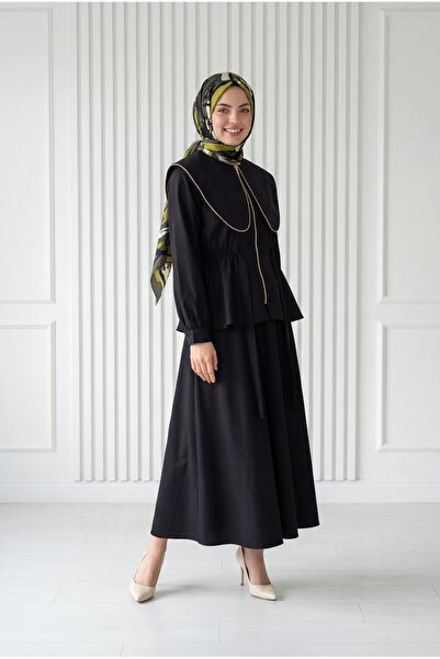 MİHRA STORE Σετ φούστας Şevin με φερμουάρ στο λαιμό και δέσιμο στη μέση - MF6...